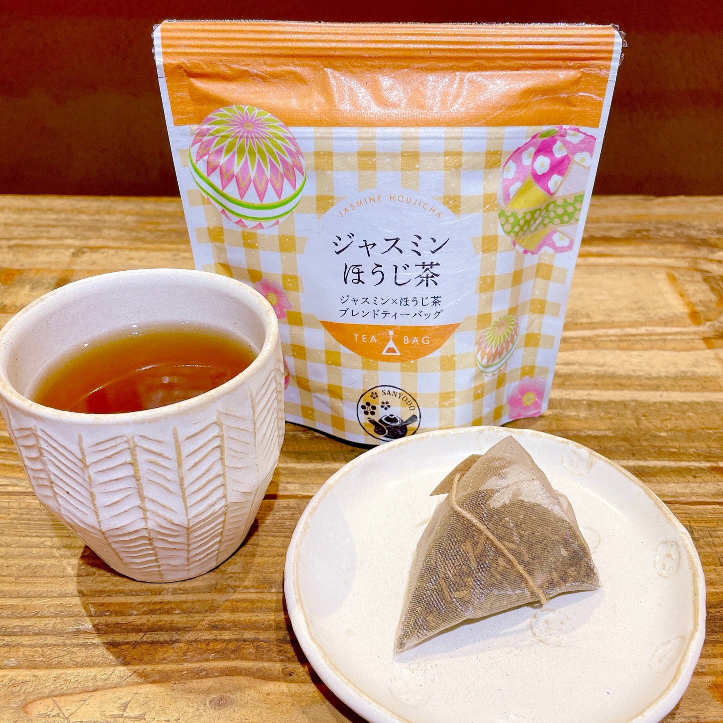 ジャスミンほうじ茶ティーバッグ【ギンガムシリーズ】